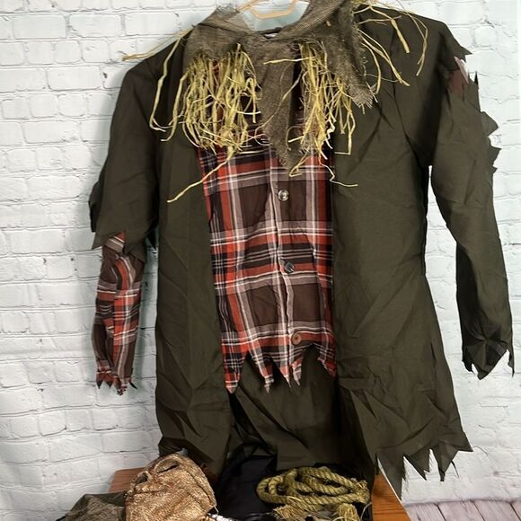 Haunted Scarecrow Costume, incl mask, hat, jacket, pants, gloves, rope Halloween - Picture 4 of 9
